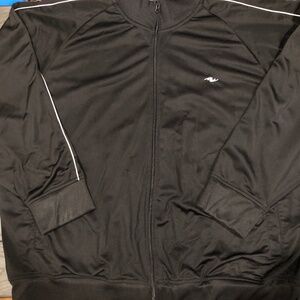 3/$40 Vtg 90s/Y2K Athletic Men's Big/Tall Black/White Zip Front Track Jacket~3XL